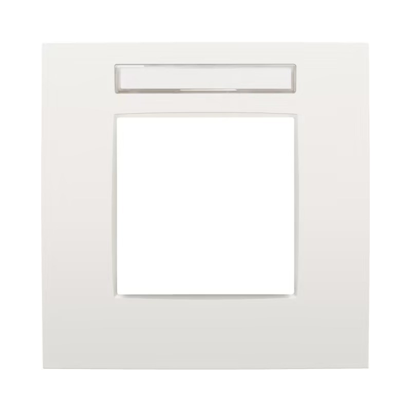 Niko Plaque de recouvrement simple, avec porte-étiquette transparent, blanc