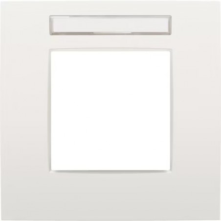 Niko Plaque de recouvrement simple, avec porte-étiquette transparent, blanc