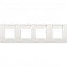 Niko Plaque de recouvrement (71mm) quadruple horizontal, porte-étiquette transp,blanc