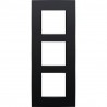 Niko Triple plaque de recouvrement (entraxe 60mm) vertical Intense matt noir