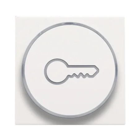 Niko Manette avec anneau translucide et symbole clef pour poussoir 6A, blanc steel