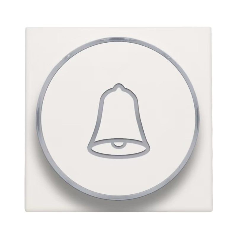 Niko Manette avec anneau translucide et symbole sonnerie pour poussoir 6A, blanc