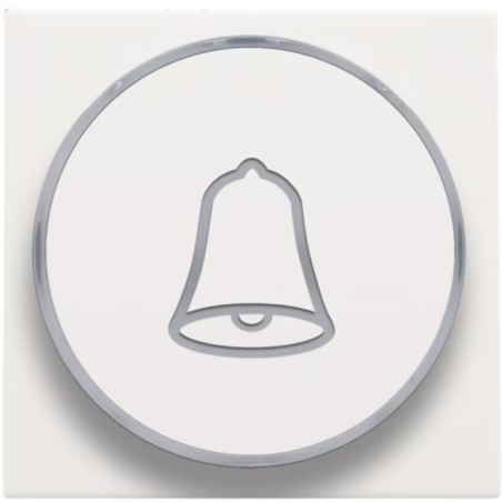 Niko Manette avec anneau translucide + symbole sonnerie pour poussoir 6A, blanc steel