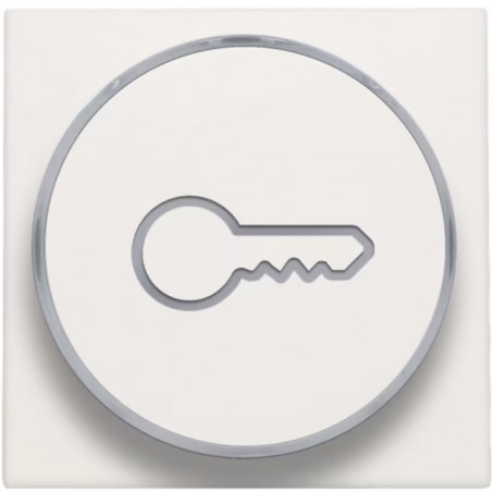 Niko Manette avec anneau translucide et symbole clef pour bouton poussoir 6A, blanc