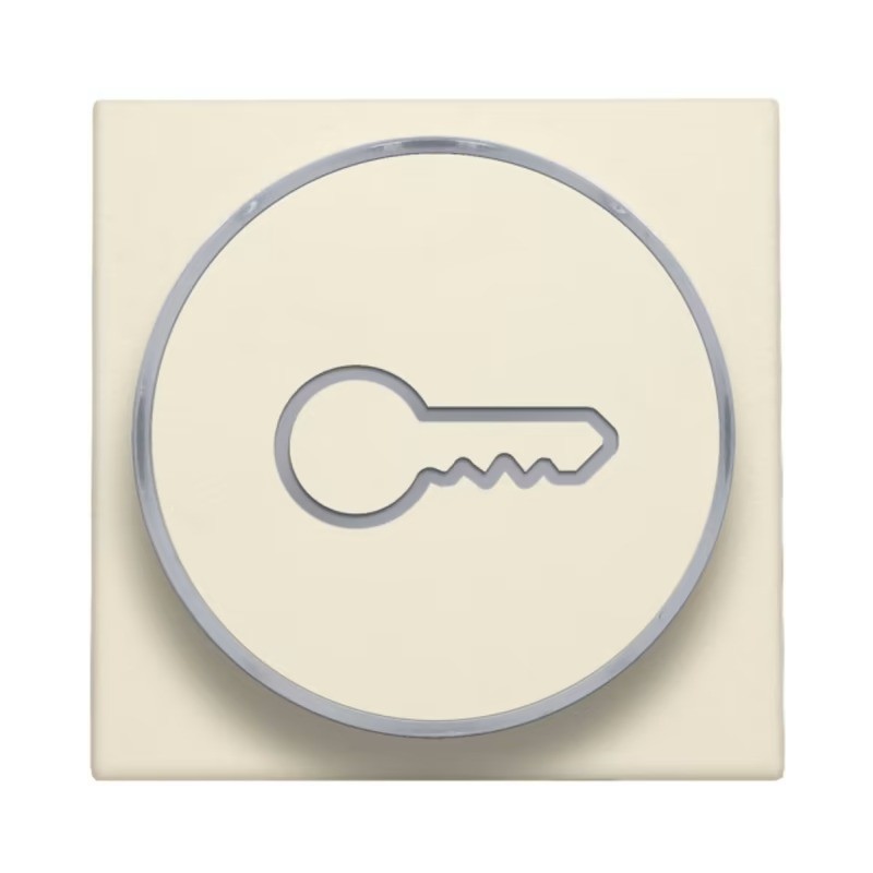 Niko Manette avec anneau translucide et symbole clef pour bouton poussoir 6A, crème