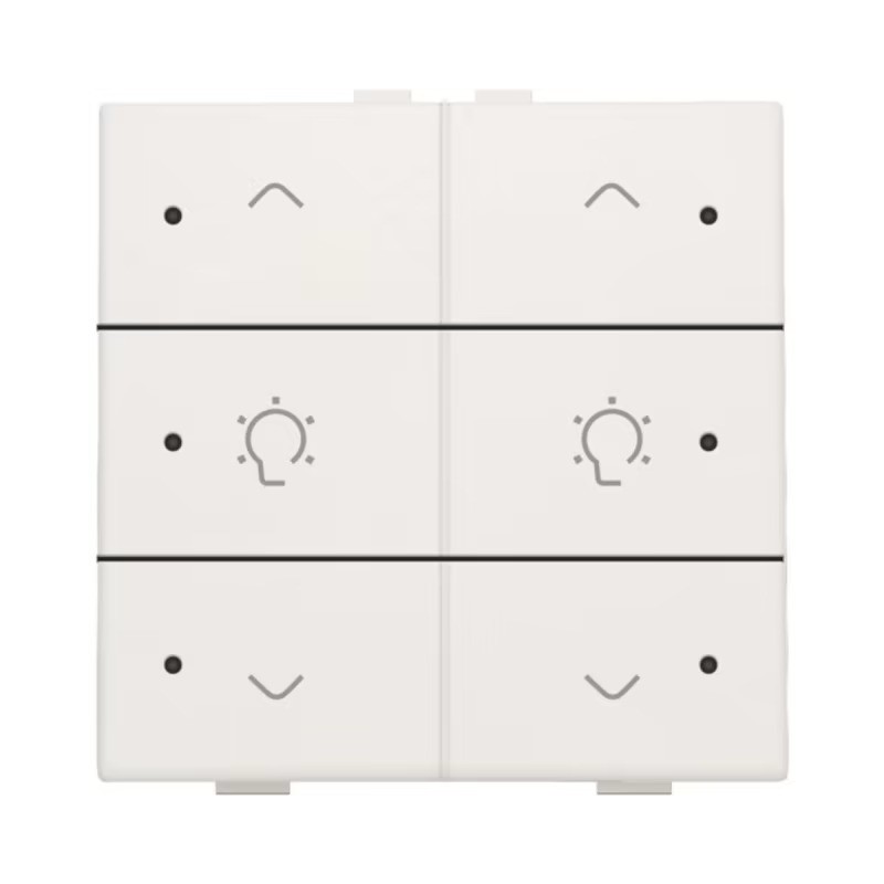 Niko Home Control commande double variateur avec touche sixtuple+led, Original blanc