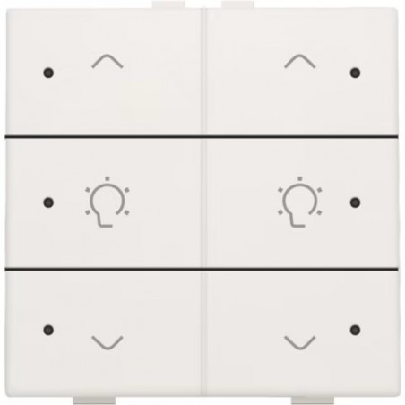 Niko Home Control commande double variateur avec touche sixtuple+led, Original blanc