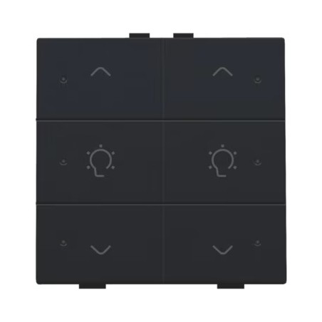 Niko Home Control commande double variateur avec touche sixtuple+led, noir