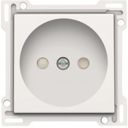 Niko Enjoliveur simple pour prise de courant 2P, blanc steel