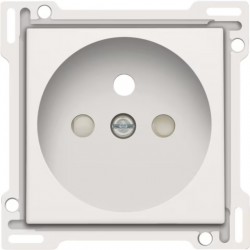 Niko Enjoliveur simple pour prise de courant 2P+A (broche) + sécurité, blanc steel