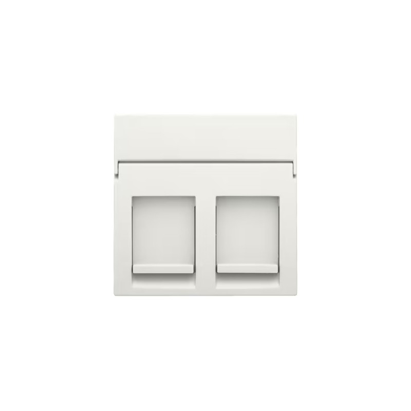 Niko Enjoliveur 2x RJ11/RJ45 plate, avec porte-étiquette plein, blanc