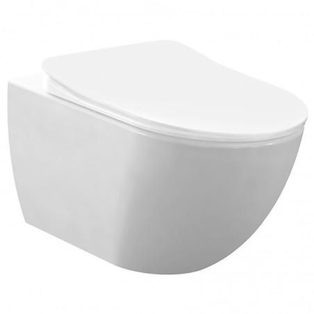 Creavit wc suspendu design sans pulverisateur , fixation cachée blanc