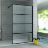 Aloni mur de douche walk-in noir mat grille 90x200cm 8mm