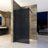 Aloni mur de douche walk-in verre fume 8mm 100x200cm