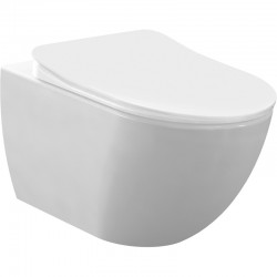 Creavit wc suspendu rimoff avec douchette en acier inoxydable (bidet), blanc mat