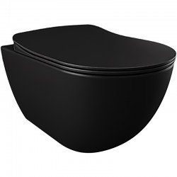 Creavit wc suspendu rimoff avec douchette en acier inoxydable noir mat