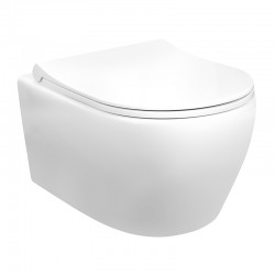 Aloni wc suspendu avec douchette en acier inoxydable blanc mat