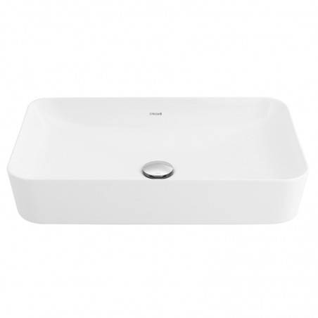 Creavit lavabo céramique rectangle sans trou robinet 60x40cm blanc