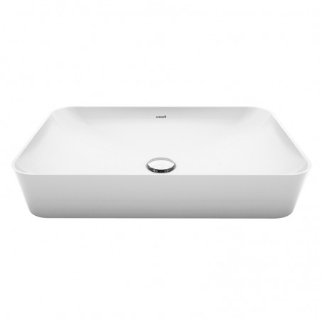 Creavit lavabo céramique rectangle sans trou robinet 60x40cm blanc mat