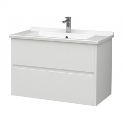 Creavit hayat meuble bas de salle de bain 80 cm blanc brillant + lavabo