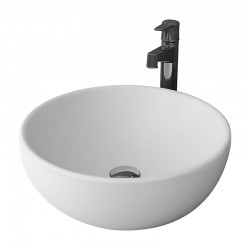 Bocchi venezia design lavabo sans trou robinet ø45 blanc mat