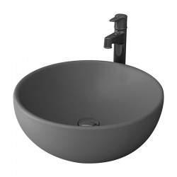 Bocchi venezia design lavabo sans trou robinet ø45 gris mat