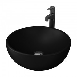 Bocchi venezia design lavabo sans trou robinet ø45 noir mat