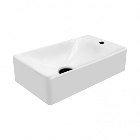 Aloni fontaine céramique lavabo blanc avec trou robinet à droite