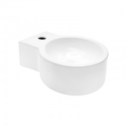 Aloni lavabo ceramique blanc avec trou robinet 35x28x16cm