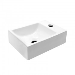 Aloni lavabo céramique blanc avec trou robinet à droite 30.5x19x10.5cm
