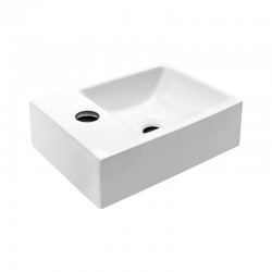 Aloni lavabo ceramique blanc avec trou robinet gauche 30.5x19x10.5cm
