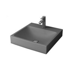 Bocchi scalae design lavabo avec trou robinet 485x480 gris mat