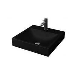 Bocchi scalae design lavabo avec trou robinet 485x480 noir mat