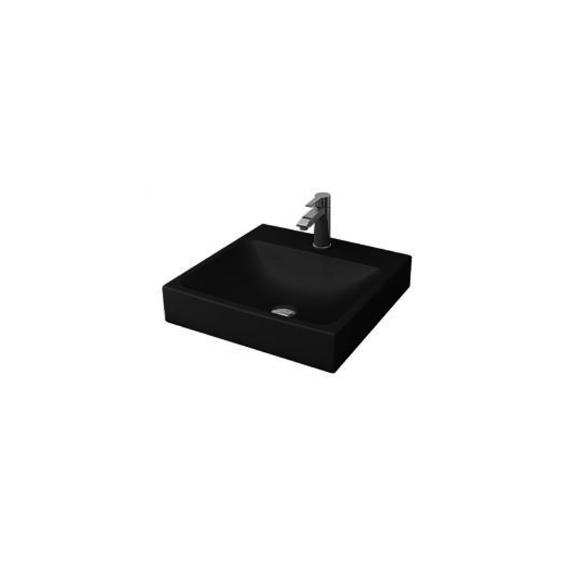 Bocchi scalae design lavabo avec trou robinet 485x480 noir mat