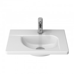 Bocchi taormina design lavabo avec trou robinet 445x310 blanc mat
