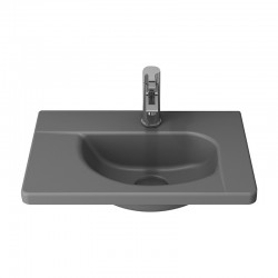 Bocchi taormina design lavabo avec trou robinet 445x310 gris mat