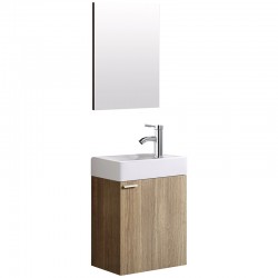 Aloni meuble wc marron complet