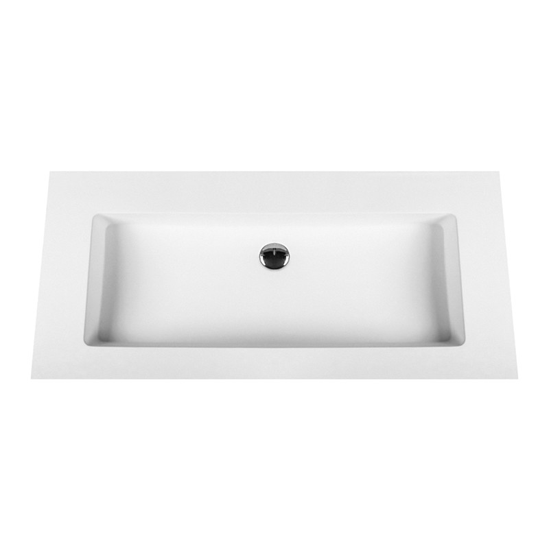 Veroni lavabo solid surface sans trou robinet 100cm