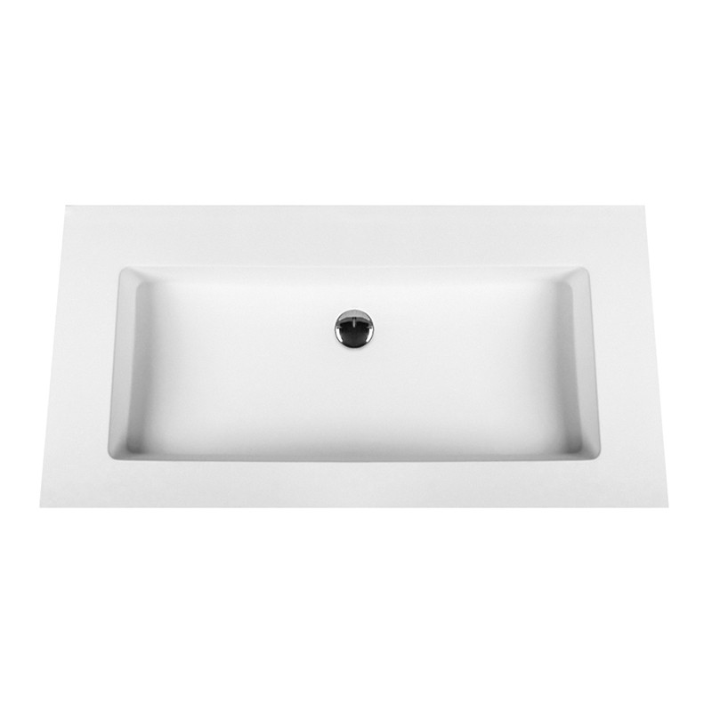 Veroni lavabo solid surface sans trou robinet 80cm