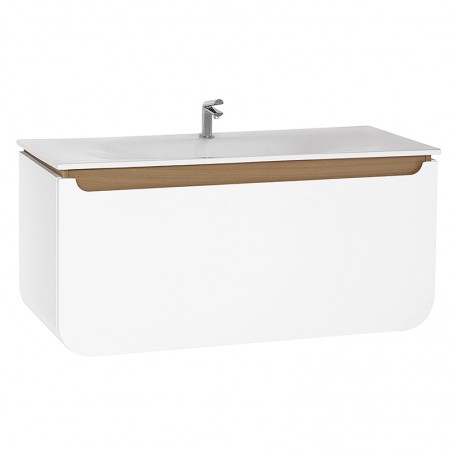 Creavit pion 120 meuble bas chene blanc 119.5x85x52.5cm