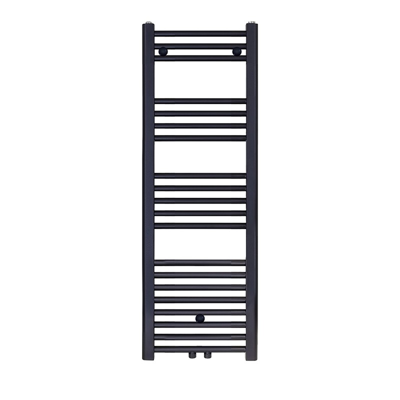 Creavit radiateur serviette connexion milieu noir mat brosse 1200x400-458 watt