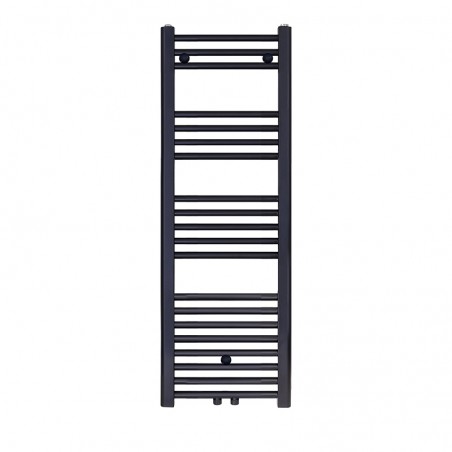 Creavit radiateur serviette connexion milieu noir mat brosse 1200x400-458 watt