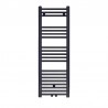 Creavit radiateur serviette connexion milieu noir mat brosse 1200x400-458 watt