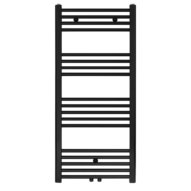 Creavit radiateur serviette connexion milieu noir mat brosse 1200x500-537 watt