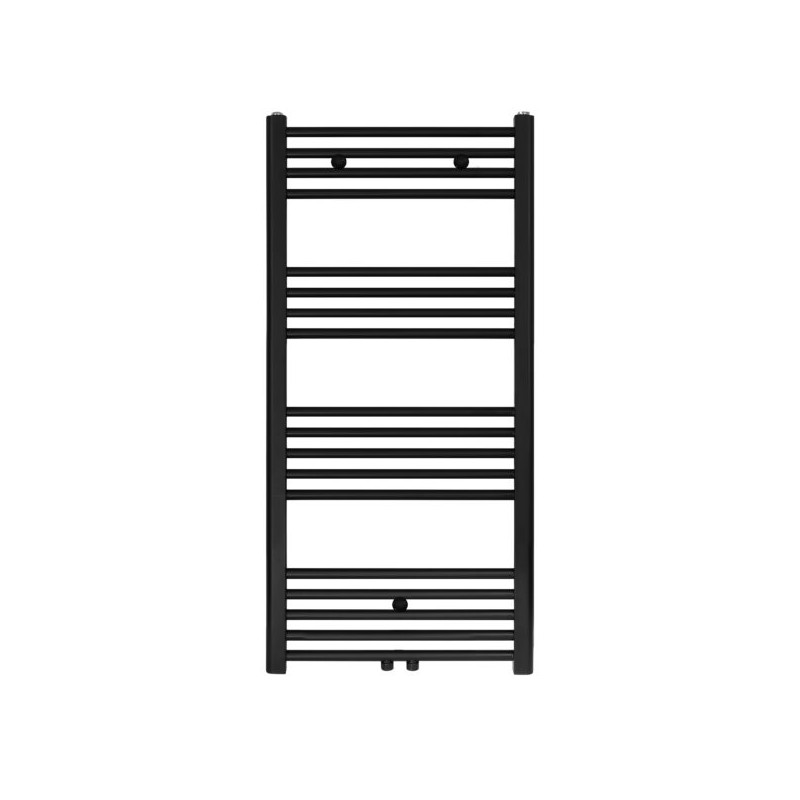 Creavit radiateur serviette connexion milieu noir mat brosse 1200x600-616 watt