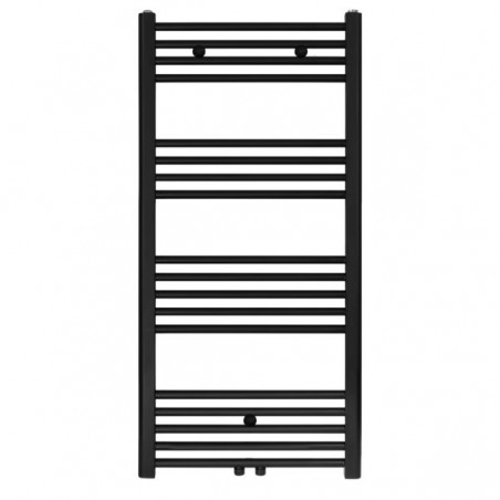 Creavit radiateur serviette connexion milieu noir mat brosse 1200x600-616 watt