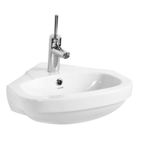 Creavit lavabo d'angle ceramique blanc 45x45cm