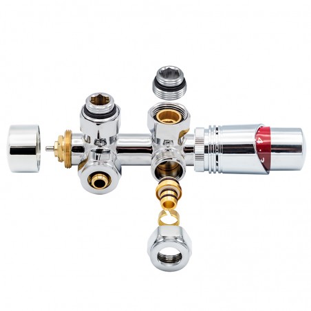 Creavit kit de raccordement central mural chrome m30x16/2