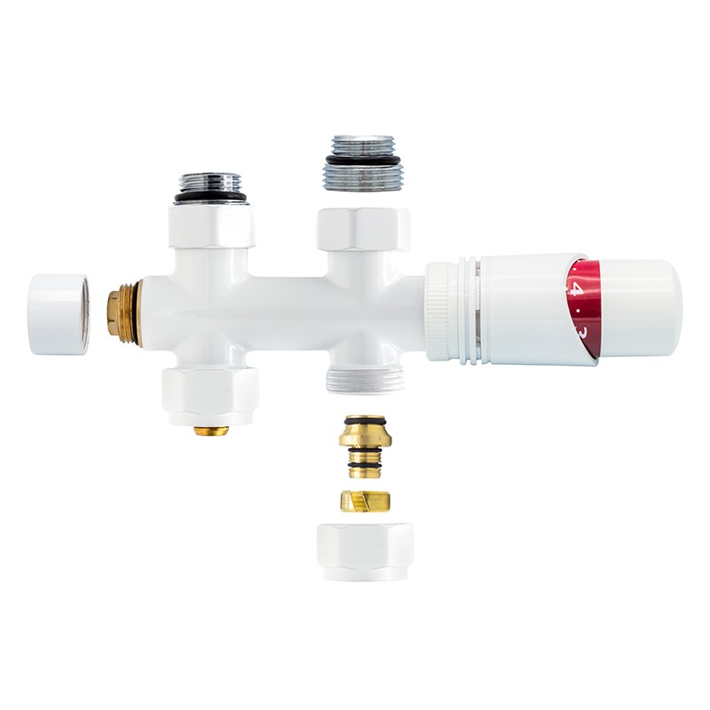 Creavit kit de raccordement central droit blanc m30x16/2
