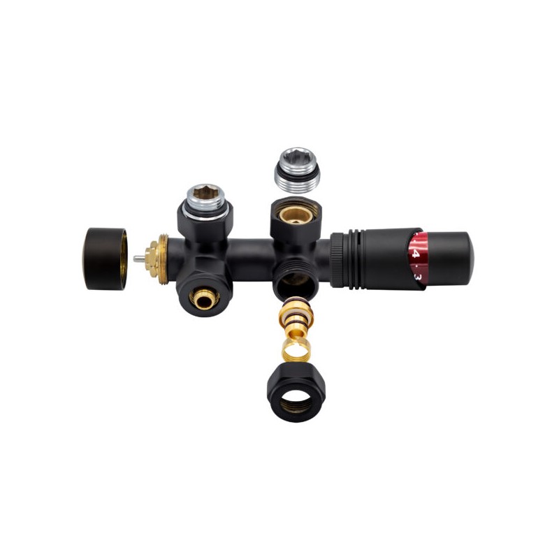 Creavit kit de raccordement central mur noir m30x16/2